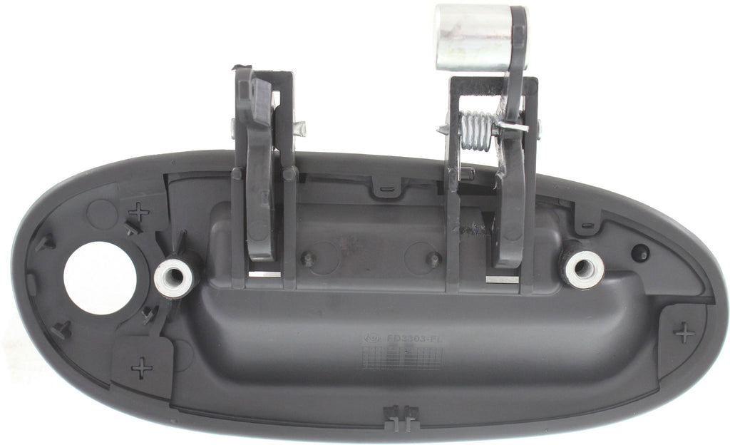 TAURUS/SABLE 96-02 FRONT EXTERIOR DOOR HANDLE LH, Smooth Black, Plastic, w/ Keyhole, w/o Keypad Hole