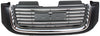 ENVOY 02-09 GRILLE, Painted Black Shell/Chrome Insert, Horizontal Bar Insert, w/ Chrome Insert Opening, w/o Washer Hole