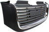 ENVOY 02-09 GRILLE, Painted Black Shell/Chrome Insert, Horizontal Bar Insert, w/ Chrome Insert Opening, w/o Washer Hole