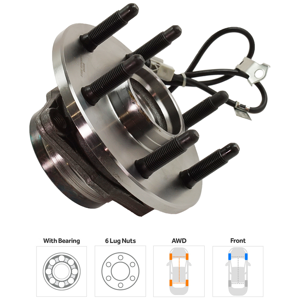 ASTRO/SAFARI 03-05 FRONT HUB ASSEMBLY RH, 6 Studs, Driven