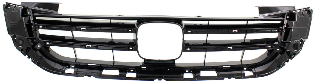 ACCORD 13-15 GRILLE, Painted Black Shell and Insert, 6 Cyl, Sedan - CAPA