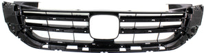 ACCORD 13-15 GRILLE, Painted Black Shell and Insert, 6 Cyl, Sedan - CAPA