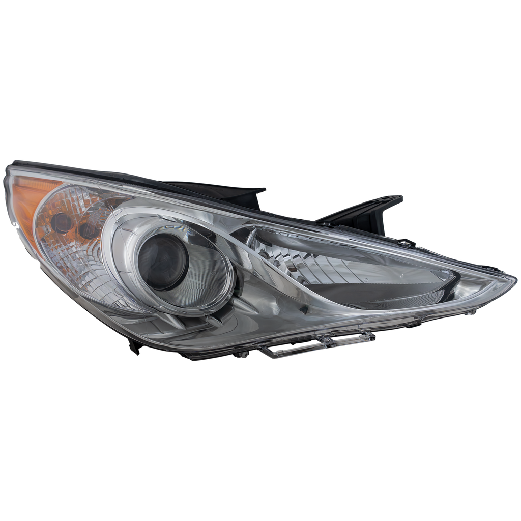 SONATA 11-14 HEAD LAMP RH, Assembly, Halogen, Type 2, Chrome Interior, (Exc. Hybrid Model) - CAPA