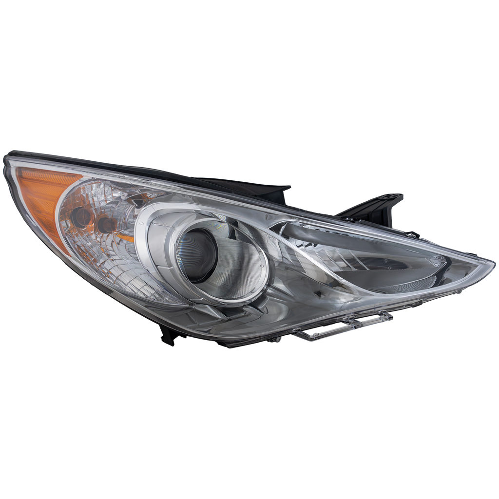 SONATA 11-14 HEAD LAMP RH, Assembly, Halogen, Type 2, Chrome Interior, (Exc. Hybrid Model) - CAPA