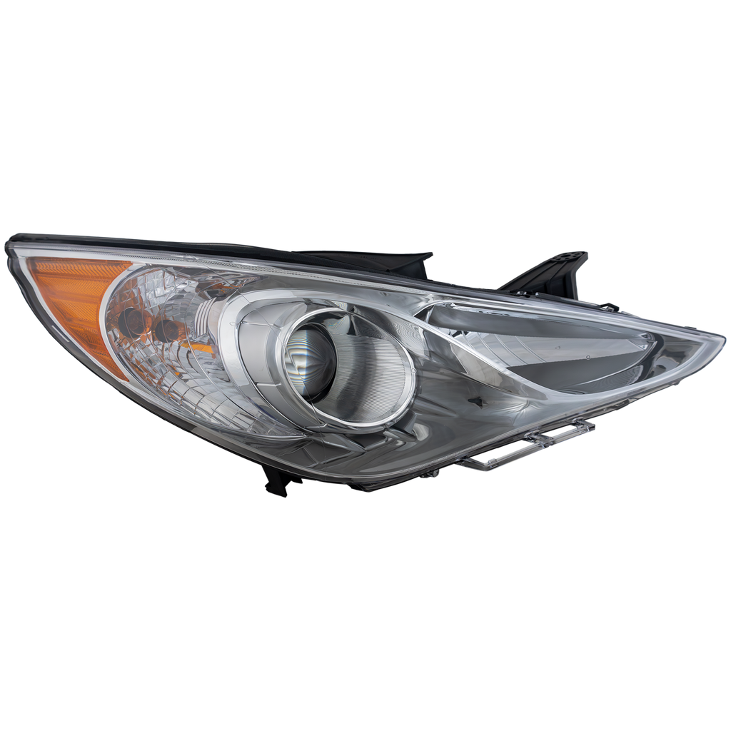 SONATA 11-14 HEAD LAMP RH, Assembly, Halogen, Type 2, Chrome Interior, (Exc. Hybrid Model) - CAPA