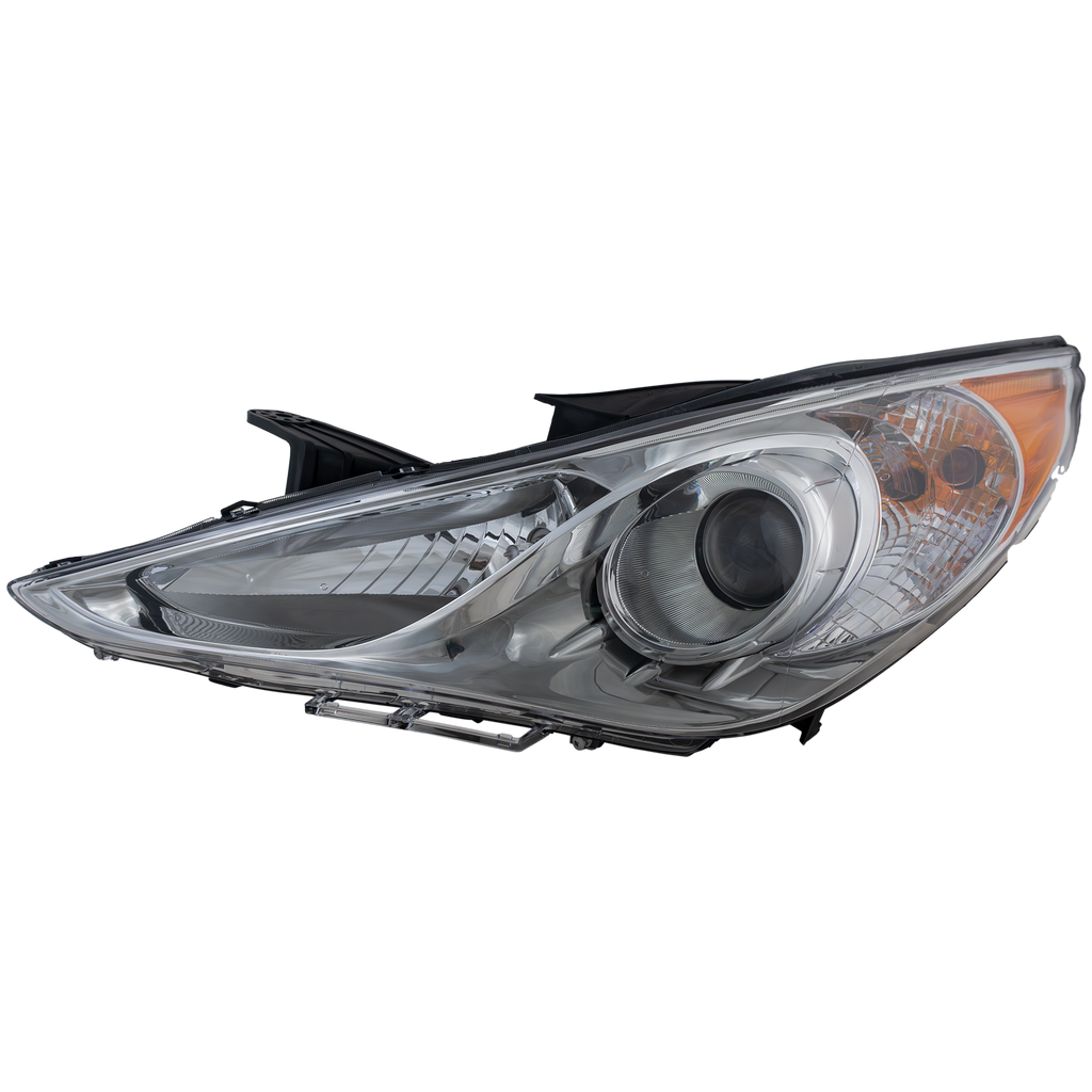 SONATA 11-14 HEAD LAMP LH, Assembly, Halogen, Type 2, Chrome Interior, (Exc. Hybrid Model) - CAPA
