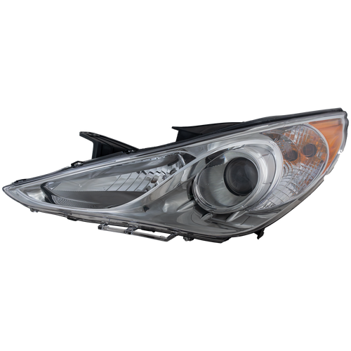 SONATA 11-14 HEAD LAMP LH, Assembly, Halogen, Type 2, Chrome Interior, (Exc. Hybrid Model) - CAPA