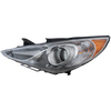 SONATA 11-14 HEAD LAMP LH, Assembly, Halogen, Type 2, Chrome Interior, (Exc. Hybrid Model) - CAPA