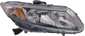 CIVIC 13-15 HEAD LAMP RH, Assembly, Halogen, (Coupe, 13-13)/Sedan - CAPA