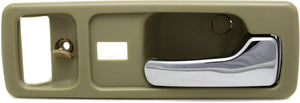 ACCORD 90-93 FRONT INTERIOR DOOR HANDLE RH, Chrome + Beige, w/ Power Lock, USA Built, Coupe