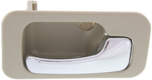 ACCORD 90-93 REAR INTERIOR DOOR HANDLE RH, Chrome Lever+Beige Hsg., Plastic, Sedan