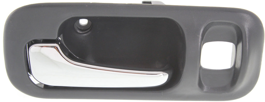 ODYSSEY 95-98/CR-V 97-01 REAR INTERIOR DOOR HANDLE LH, Chrome Lever+Deep Gray Housing, Plastic, w/ Lock Hole