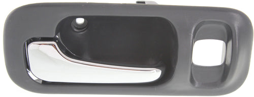 ODYSSEY 95-98/CR-V 97-01 REAR INTERIOR DOOR HANDLE LH, Chrome Lever+Deep Gray Housing, Plastic, w/ Lock Hole