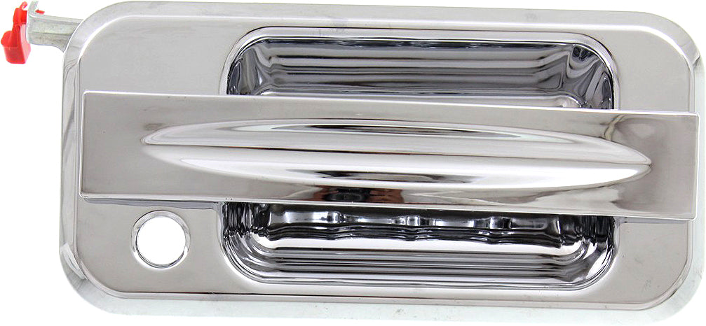 H2 03-09 FRONT EXTERIOR DOOR HANDLE RH, All Chrome, w/ Keyhole, w/ Slash Design Lever