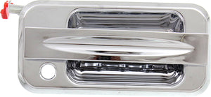 H2 03-09 FRONT EXTERIOR DOOR HANDLE RH, All Chrome, w/ Keyhole, w/ Slash Design Lever