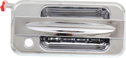 H2 03-09 FRONT EXTERIOR DOOR HANDLE RH, All Chrome, w/ Keyhole, w/ Slash Design Lever
