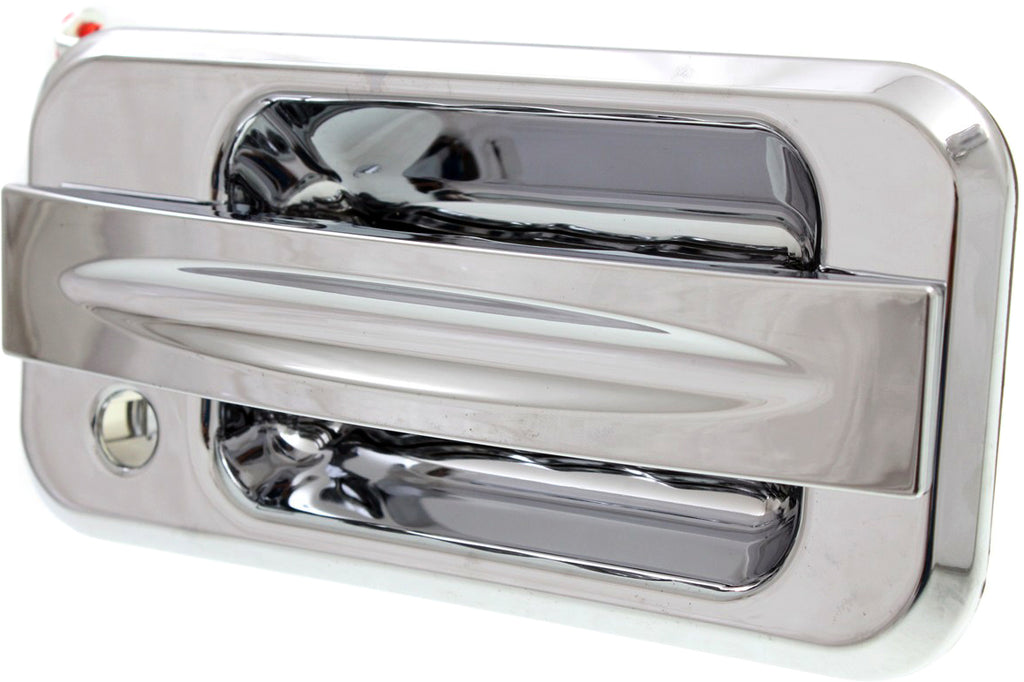 H2 03-09 FRONT EXTERIOR DOOR HANDLE RH, All Chrome, w/ Keyhole, w/ Slash Design Lever