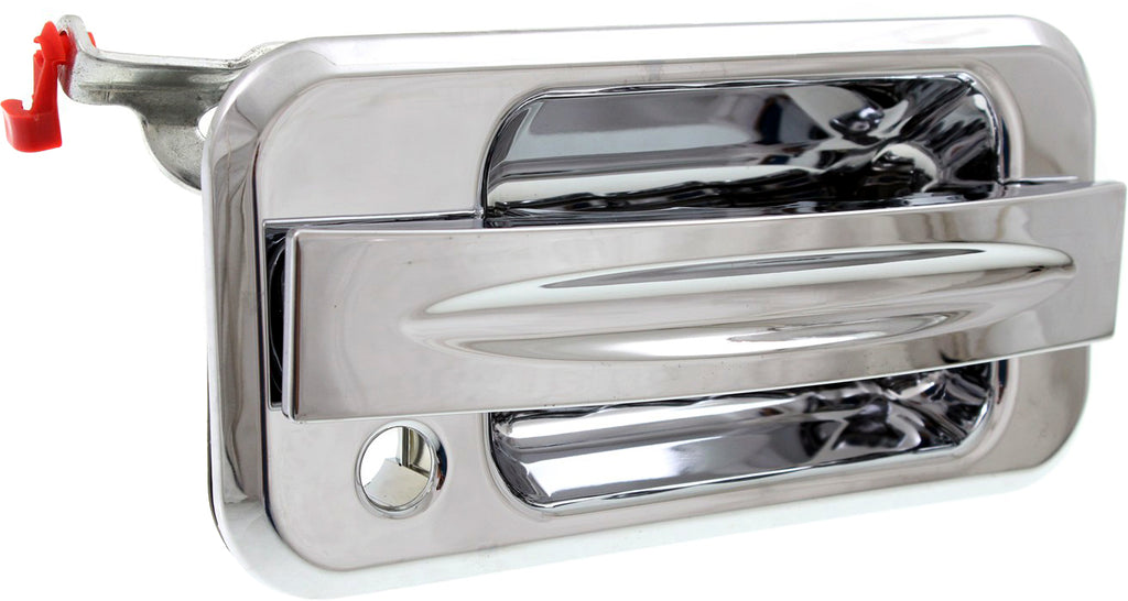 H2 03-09 FRONT EXTERIOR DOOR HANDLE RH, All Chrome, w/ Keyhole, w/ Slash Design Lever