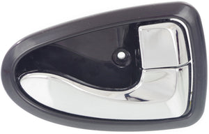 ACCENT 00-06 FRONT INTERIOR DOOR HANDLE RH, Chrome Lever+Black Housing, Plas, Hatchback/Sedan (=REAR)
