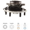 QX56 04-10/ARMADA 05-12 REAR HUB ASSEMBLY RH=LH, 6 Studs, 6 in. x 5.5 in. Bolt Pattern, 4-Bolt Square Flange, w/ ABS