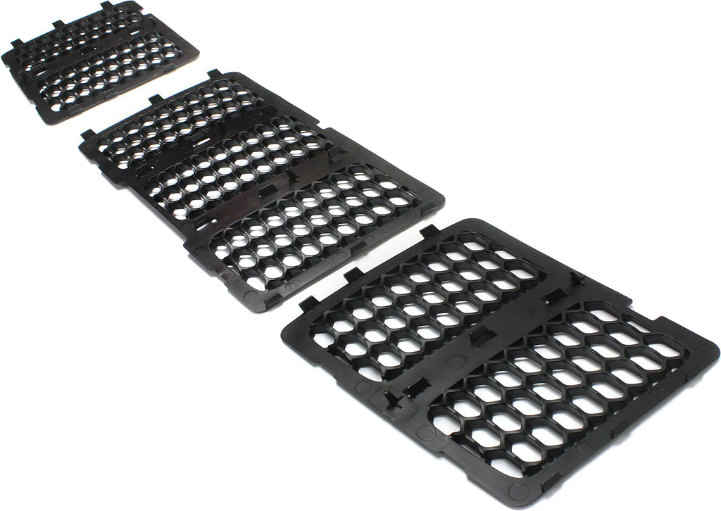 GRAND CHEROKEE 14-16 GRILLE, Honeycomb Insert, Textured Black Shell and Insert, Code MFF, MFE and MFK - CAPA