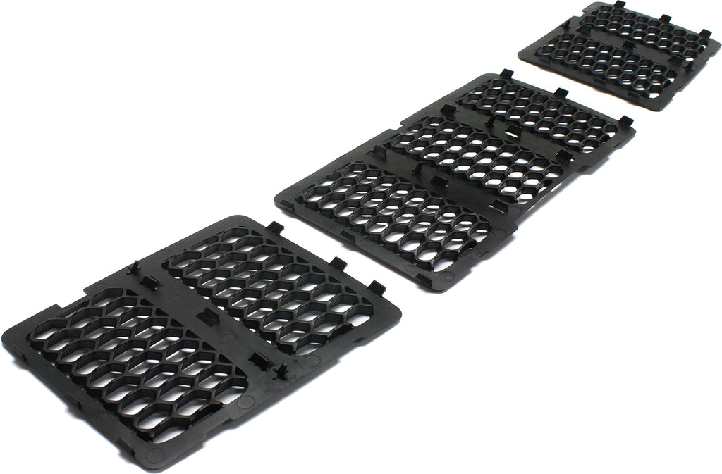 GRAND CHEROKEE 14-16 GRILLE, Honeycomb Insert, Textured Black Shell and Insert, Code MFF, MFE and MFK - CAPA