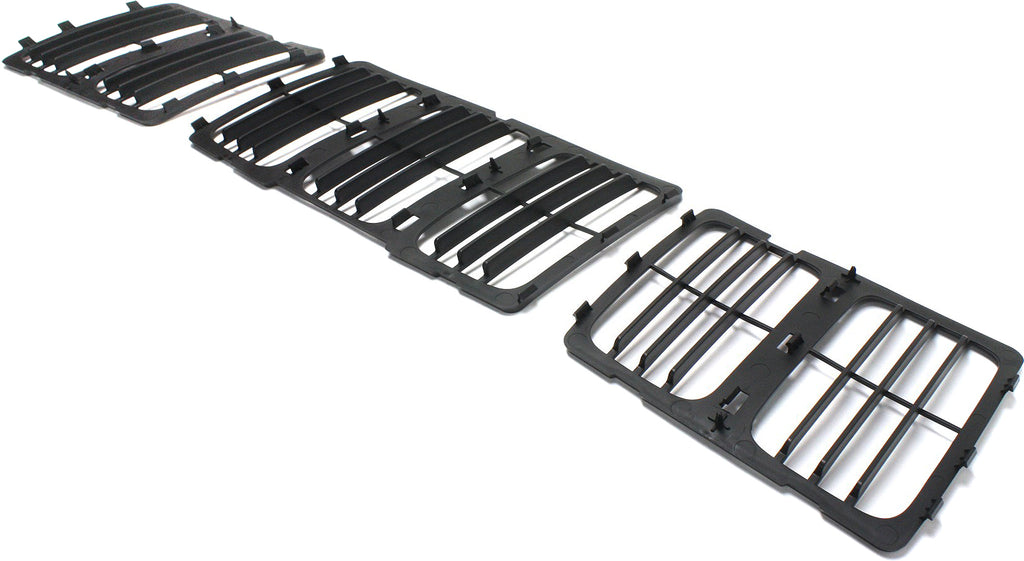 GRAND CHEROKEE 14-16 GRILLE, Louvered Insert, Textured Black Shell and Insert - CAPA