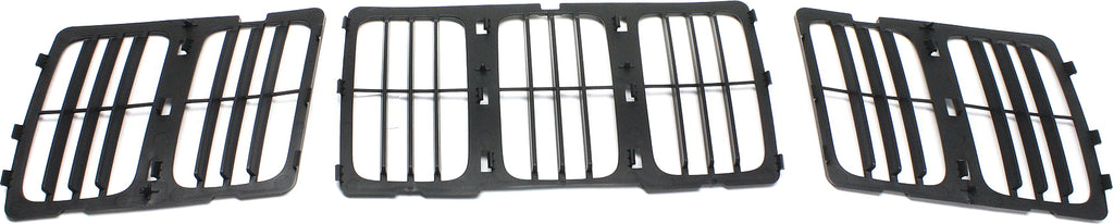 GRAND CHEROKEE 14-16 GRILLE, Louvered Insert, Textured Black Shell and Insert