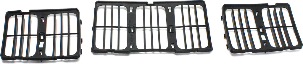 GRAND CHEROKEE 14-16 GRILLE, Louvered Insert, Textured Black Shell and Insert