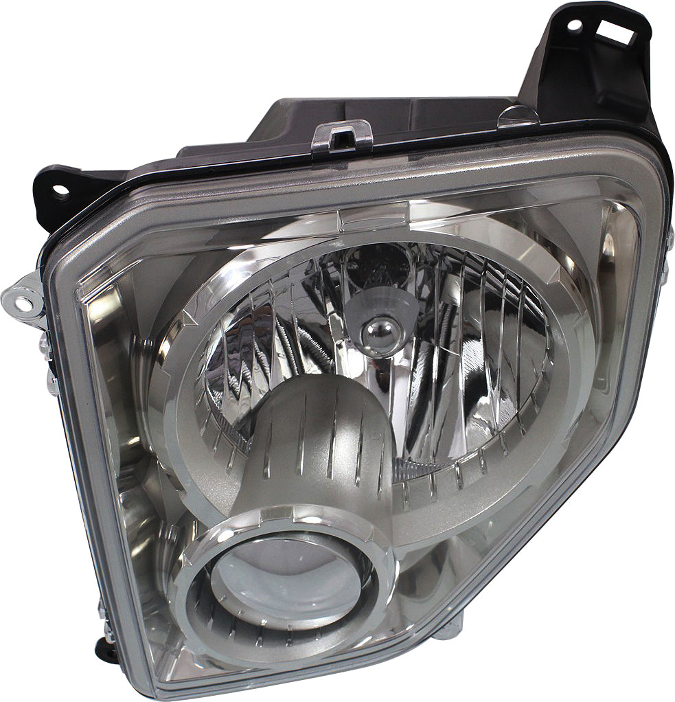 LIBERTY 08-12 HEAD LAMP LH, Assembly, Halogen, Chrome Interior, w/o Fog Light, Round Bulb Shield - CAPA