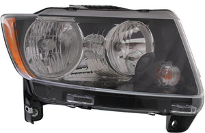 COMPASS 13-17 HEAD LAMP RH, Assembly, Standard Type, (13-13, w/ Black Trim) - CAPA