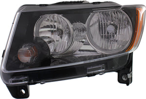 COMPASS 13-17 HEAD LAMP LH, Assembly, Standard Type, (13-13, w/ Black Trim) - CAPA
