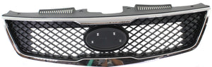 FORTE 10-10 GRILLE, Textured Black Shell and Insert, w/Chrome Molding