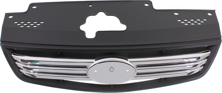 RIO5 06-09/RIO 07-09 GRILLE, Black Shell and Insert, w/ Chrome Insert, Hatchback/Sedan