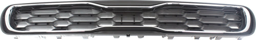 SOUL 12-12 GRILLE, Textured Black Shell and Insert, w/ Chrome Insert Opening Molding - CAPA