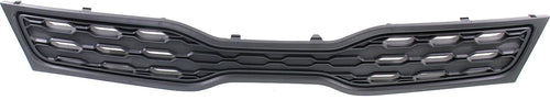 RIO 12-15 GRILLE, Upper, Textured Black Shell and Insert, w/o Fog Light Holes and Chrome Molding, Hatchback