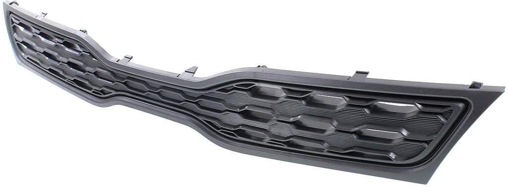 RIO 12-15 GRILLE, Upper, Textured Black Shell and Insert, w/o Fog Light Holes and Chrome Molding, Hatchback