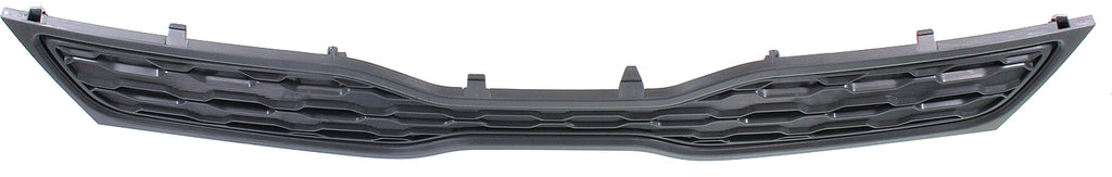 RIO 12-15 GRILLE, Upper, Textured Black Shell and Insert, w/o Fog Light Holes and Chrome Molding, Hatchback