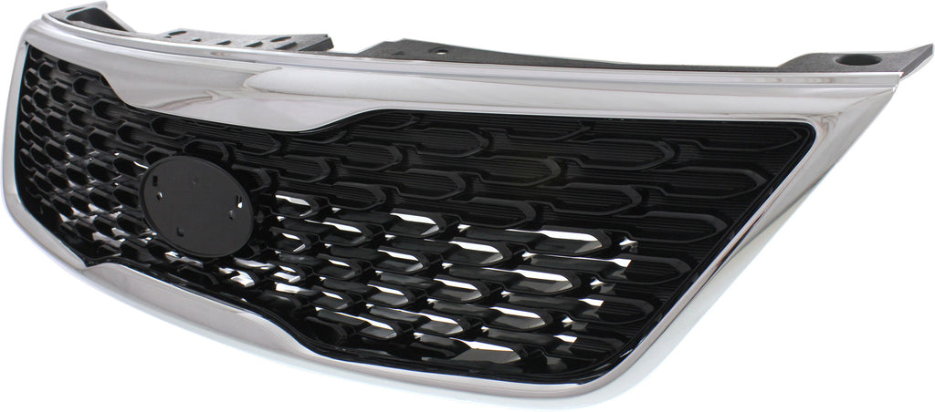 SORENTO 14-15 GRILLE, Painted Black Shell and Insert, w/ Chrome Molding, w/o Sport Pkg