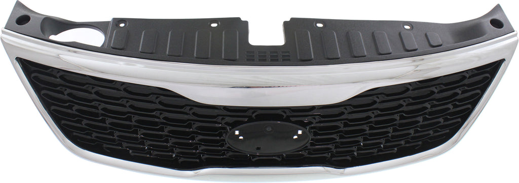 SORENTO 14-15 GRILLE, Painted Black Shell and Insert, w/ Chrome Molding, w/o Sport Pkg