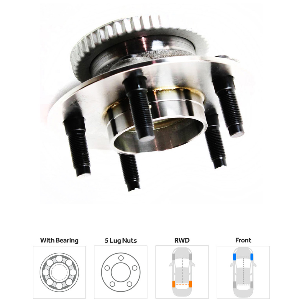 TOWN CAR 92-97 FRONT HUB ASSEMBLY RH=LH, 5 Studs