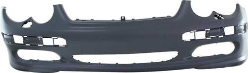C-CLASS 02-04 FRONT BUMPER COVER, Primed, w/o AMG Styling Pkg, w/ Headlight Washer Holes, Coupe