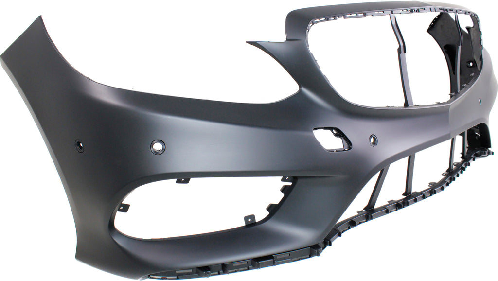 E-CLASS 14-16 FRONT BUMPER COVER, Prmd, w/ AMG Styling Pkg, w/ Parktronic Holes, Sedan/Wagon - CAPA