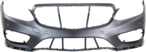 E-CLASS 14-16 FRONT BUMPER COVER, Prmd, w/ AMG Styling Pkg, w/ Parktronic Holes, Sedan/Wagon