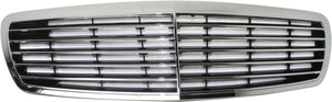 E-CLASS 00-02 GRILLE, Chrome Shell/Painted Black Insert, Elegance Pkg, Classic Model, Sedan, (210) Chassis