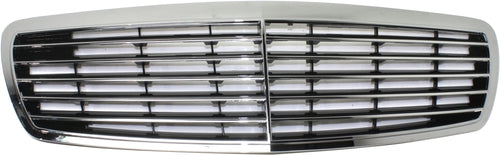 E-CLASS 00-02 GRILLE, Chrome Shell/Painted Black Insert, Elegance Pkg, Classic Model, Sedan, (210) Chassis