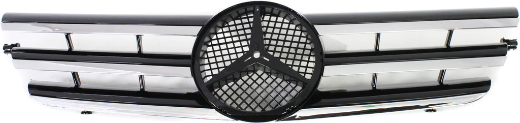 C-CLASS 02-03 GRILLE, Painted Black Shell and Insert, w/ Chrome Molding, Coupe