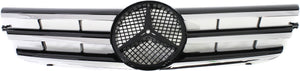 C-CLASS 02-03 GRILLE, Painted Black Shell and Insert, w/ Chrome Molding, Coupe