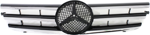 C-CLASS 02-03 GRILLE, Painted Black Shell and Insert, w/ Chrome Molding, Coupe