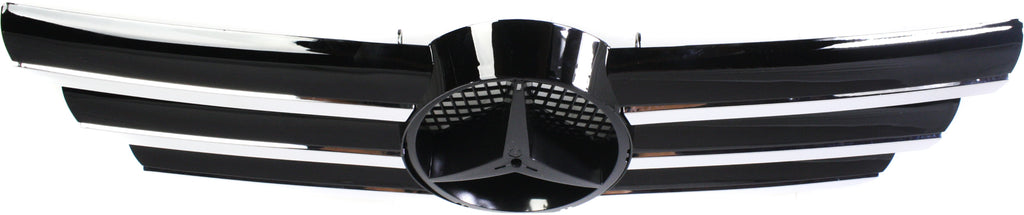C-CLASS 02-03 GRILLE, Painted Black Shell and Insert, w/ Chrome Molding, Coupe